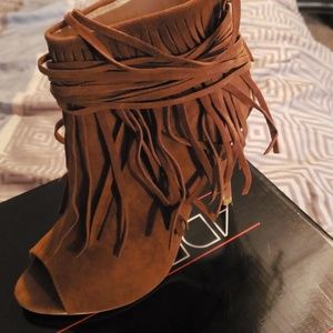 Brand new fringe booties